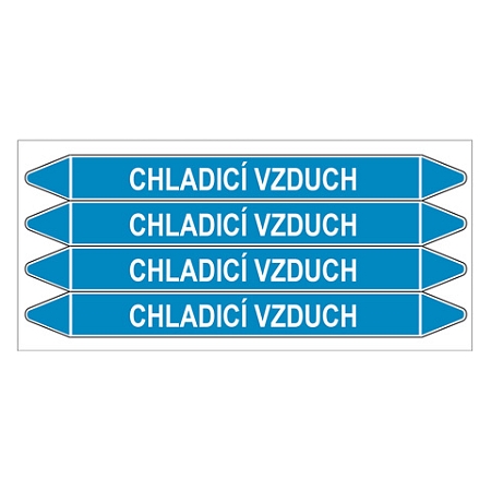 Značení potrubí, chladicí vzduch,4 ks, 250 × 26 mm